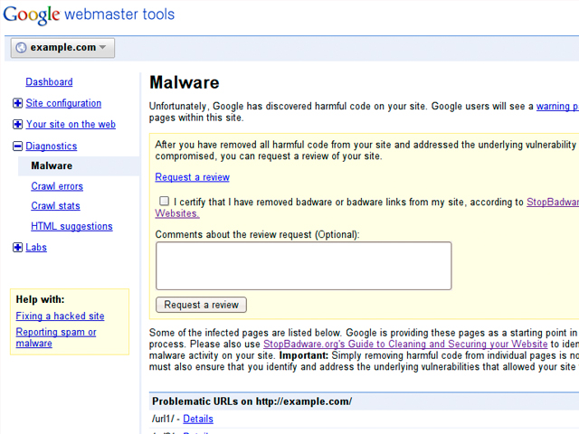 Herramientas para web masters - malware